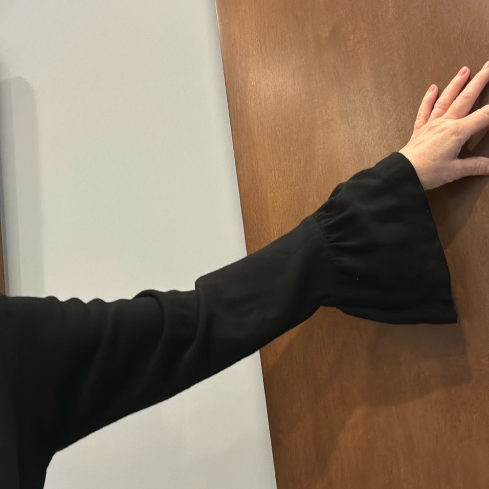 bella dahl. Casual long sleeve shirt, small, black.